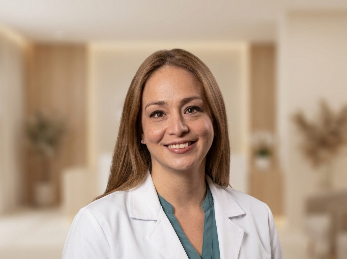 Professional woman therapist in business attire sitting in comfortable counseling office with warm lighting
